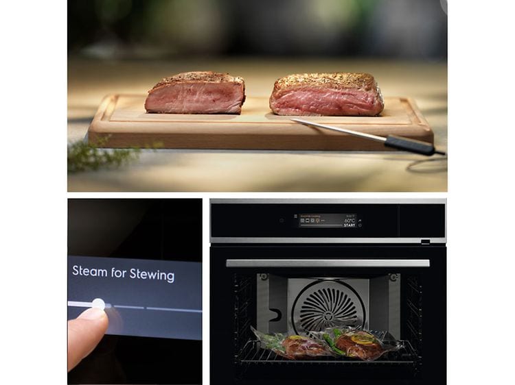 Electrolux 900 SteamPro oven with Steamify collage