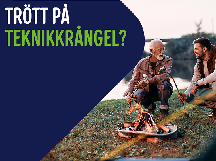 Banner med text; Trött på teknikkrångel?