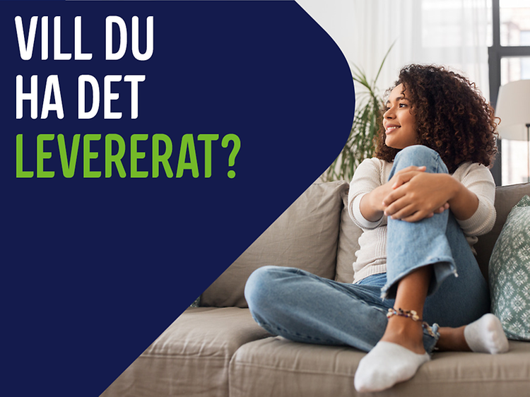 Banner med text; Vill du ha det levererat?