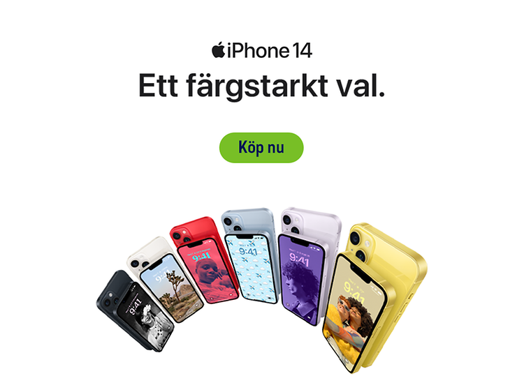iPhone 14 i gult - köp nu!