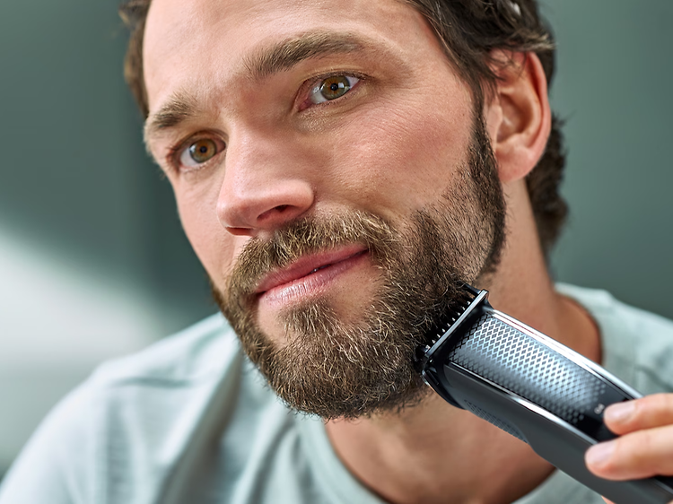 Man shaving with machine