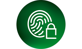 Finger print and lock logo