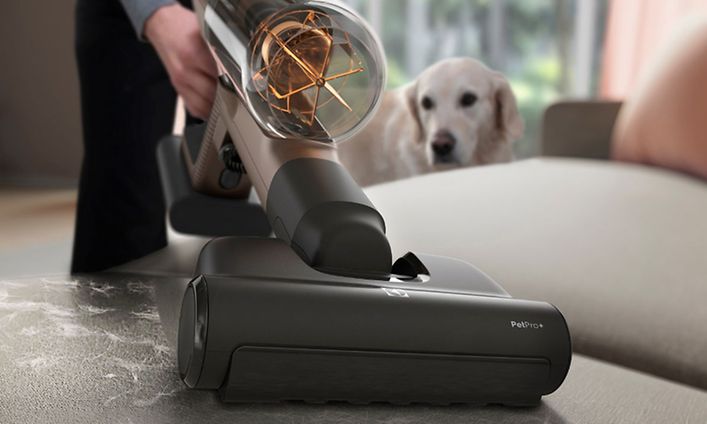 Electrolux -Cordless vacuum cleaner- Vacuuming and dog in background