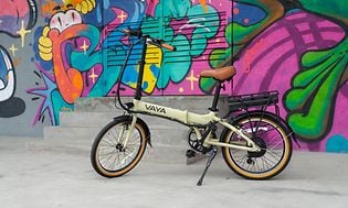 E-bike and colorful wall