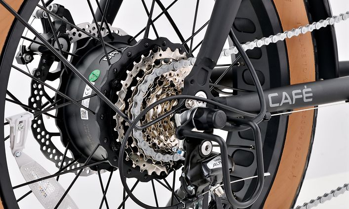 Close-up on el-bike wheel