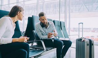 Man and woman in airport