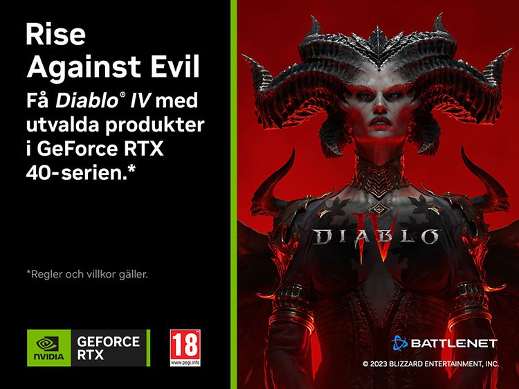 Få Diablo® IV när du köper en utvald dator eller GPU från Geforce RTX 40-serien