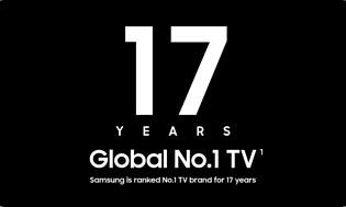 Samsung TV and 17 years Global. 1 logo