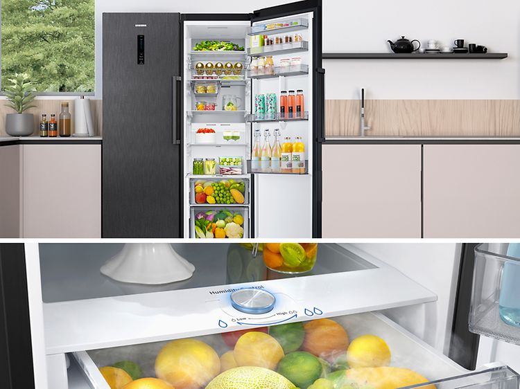 Samsung RR39C7BC6WW-EF kylskåp och Slide-in Shelf