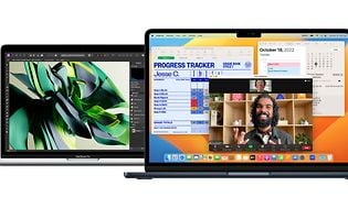 Två Mac-datorer bredvid varandra