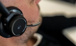 Close up man with headset