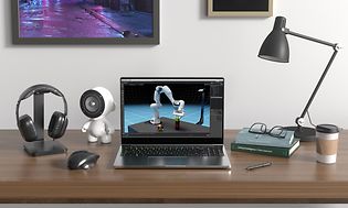 NVIDIA laptop på ett skrivbord