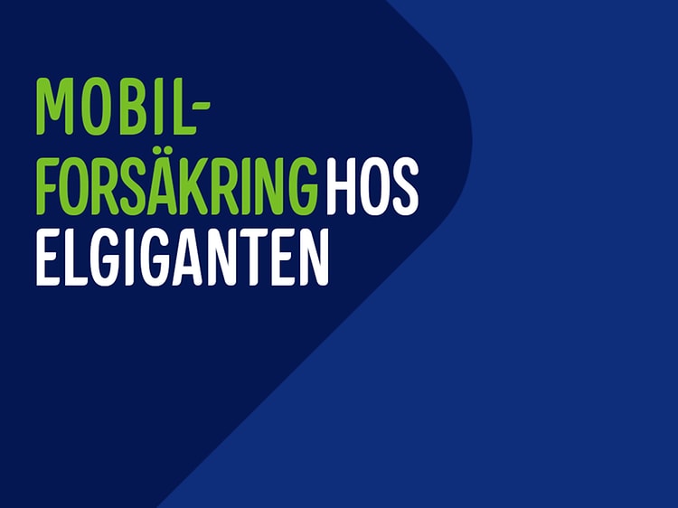 Banner med text "Mobilförsäkring hos Elgiganten".