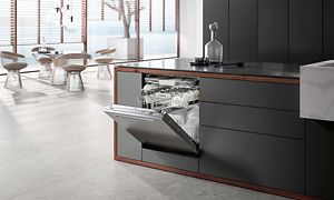 Miele dishwasher with AutoDos in a kitchen