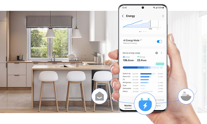 Samsung SmartThings-appen på en smartphone