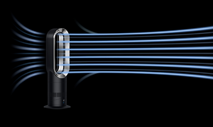 Illustration of the Dyson Hot+cool Jet Focus fan heater with Air Multiplier™-technology