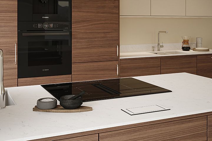Epoq - Wooden Epoq Edge Dark Oak kitchen - Silestone Quartz worktop - Teaser image