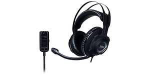 Ett svart headset med mikrofon av märket HyperX Cloud Revolver.
