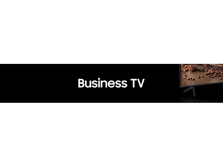 Samsung Business TV text on black bacground