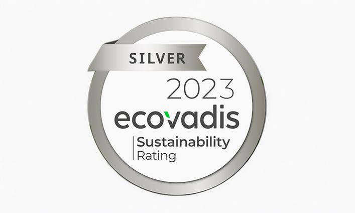 ECOVadis silver badge for sustainability rating