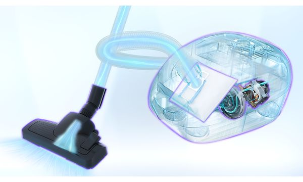 Bosch - SDA - Bosch Series 8 BGL8WH3 and its suction power being illustrated