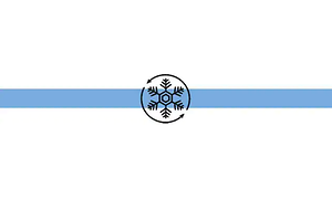 Illustration: en blå banner / devider med iskristall.