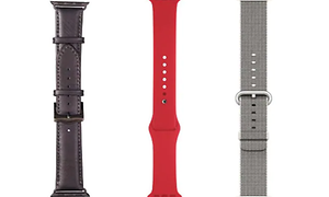 Tre olika typer av armband till en smartwatch.